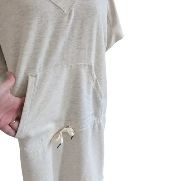 Indygena Tunic Dress Cream Beige Pockets V Neck Drawstring Waist Women's size XL - Picture 5 of 14